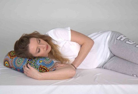 Poduszka półwałek Karuzela 10x40 cm - ergonomiczna, z pianką memory, pod plecy, kark i szyję, dekoracyjna - Bertoni