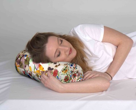 Poduszka rehabilitacyjna wałek Alicante Ø15x40 cm - welur, pianka memory foam, do podparcia karku i pleców, Bertoni