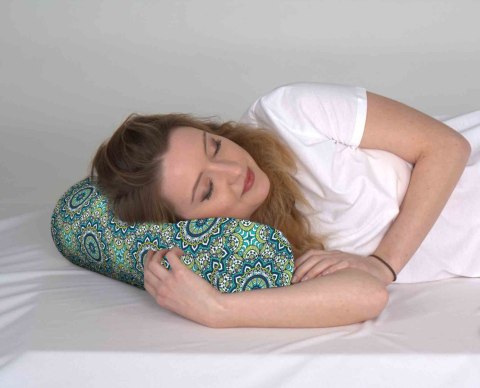 Poduszka rehabilitacyjna wałek Anais Ø15x40 cm - welur, pianka memory foam, do podparcia karku i pleców, Bertoni