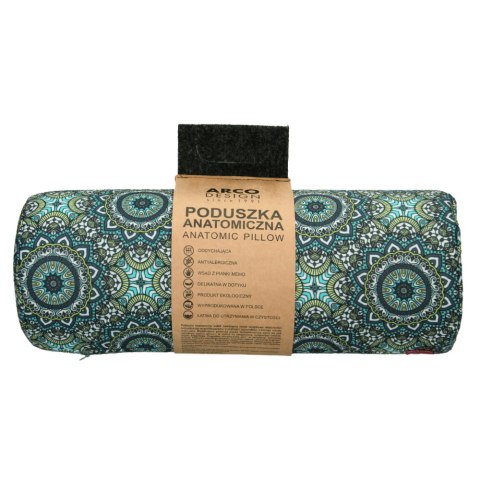 Poduszka rehabilitacyjna wałek Anais Ø15x40 cm - welur, pianka memory foam, do podparcia karku i pleców, Bertoni