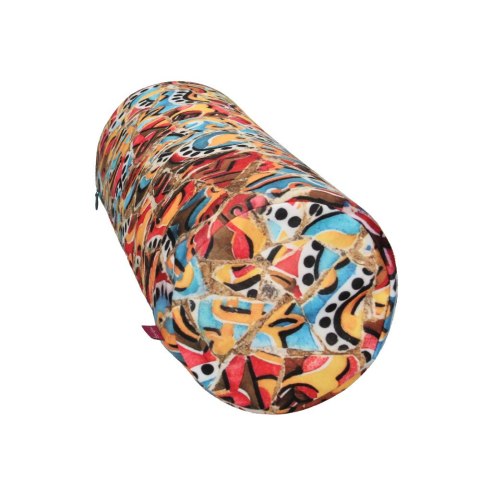 Poduszka rehabilitacyjna wałek Andaluzja Ø15x40 cm - welur, pianka memory foam, do podparcia karku i pleców, Bertoni