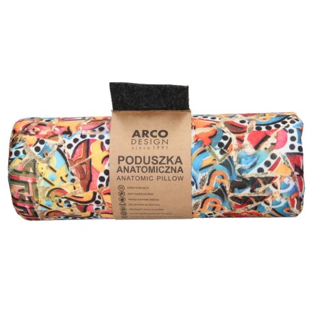 Poduszka rehabilitacyjna wałek Andaluzja Ø15x40 cm - welur, pianka memory foam, do podparcia karku i pleców, Bertoni