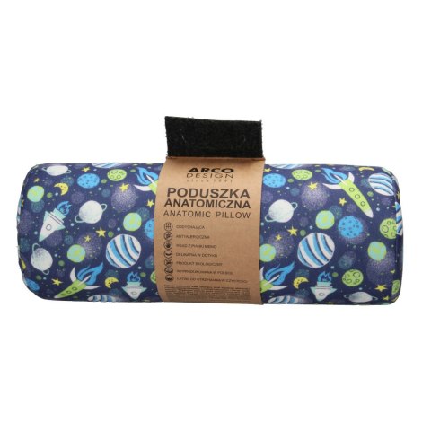 Poduszka rehabilitacyjna wałek Rocket Ø15x40 cm - welur, pianka memory foam, do podparcia karku i pleców, Bertoni