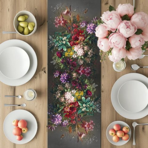 Bieżnik na stół Bukiet 115x40 cm - ekologiczny filc, ochrona stołu, dekoracyjny wzór, Bertoni