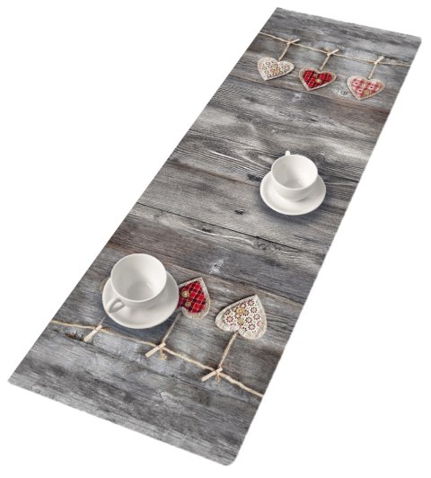 Bieżnik na stół Hearts 95×33 cm - ekologiczny filc, ochrona stołu, dekoracyjny wzór, Bertoni