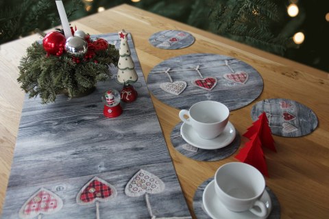 Bieżnik na stół Hearts 95×33 cm - ekologiczny filc, ochrona stołu, dekoracyjny wzór, Bertoni