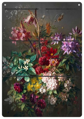 Organizer ścienny z filcu Bertoni Bukiet 45×65 cm - antracyt, 8 kieszeni, nadruk HD, dekoracyjny i praktyczny