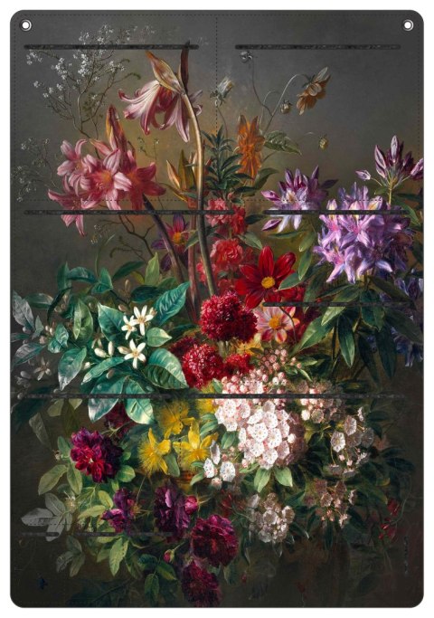 Organizer ścienny z filcu Bertoni Bukiet 45×65 cm - antracyt, 8 kieszeni, nadruk HD, dekoracyjny i praktyczny