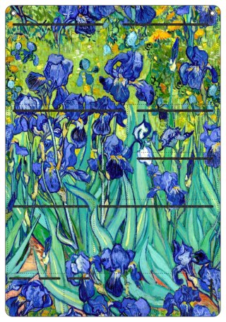 Organizer ścienny z filcu Bertoni Irises 45×65 cm - antracyt, 8 kieszeni, nadruk HD, dekoracyjny i praktyczny