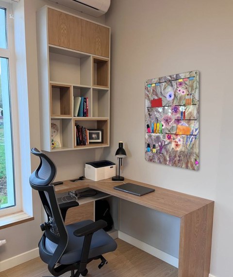 Organizer ścienny z filcu Bertoni Primavera 45×65 cm - antracyt, 8 kieszeni, nadruk HD, dekoracyjny i praktyczny