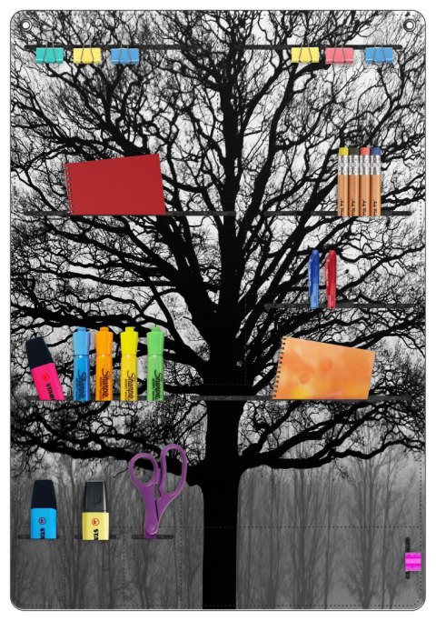 Organizer ścienny z filcu Bertoni Serenity 45×65 cm - antracyt, 8 kieszeni, nadruk HD, dekoracyjny i praktyczny