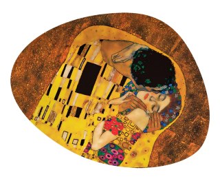 Podkładka kuchenna filcowa Pocałunek 36×32 cm - odporna na gorące naczynia i garnki, do 120 °C, 4 mm, dekoracyjna owalna mata st