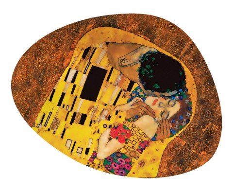 Podkładka kuchenna filcowa Pocałunek 36×32 cm - odporna na gorące naczynia i garnki, do 120 °C, 4 mm, dekoracyjna owalna mata st