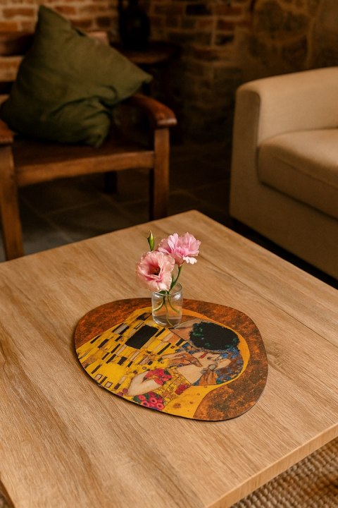 Podkładka kuchenna filcowa Pocałunek 36×32 cm - odporna na gorące naczynia i garnki, do 120 °C, 4 mm, dekoracyjna owalna mata st