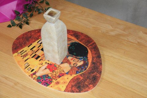 Podkładka kuchenna filcowa Pocałunek 36×32 cm - odporna na gorące naczynia i garnki, do 120 °C, 4 mm, dekoracyjna owalna mata st