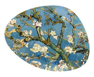 Podkładka owalna na stół, wzór Almond 36×32 cm - gruby filc 4 mm, full-color, odporna na temperaturę do 120 °C, do kuchni lub ko