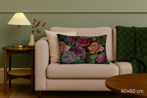 Poduszka dekoracyjna Elegance Print Enigma 40×60 cm - Welurowa, Dwustronny Nadruk, Zamek, Antyalergiczny Wkład, Produkt Premium