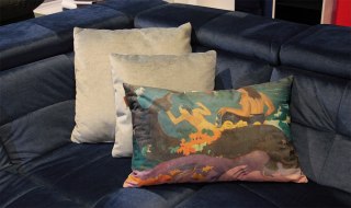 Poduszka dekoracyjna Elegance Print Fatata Te Miti (Gauguin) 40×60 cm - Welurowa, Dwustronny Nadruk, Zamek, Antyalergiczny Wkład