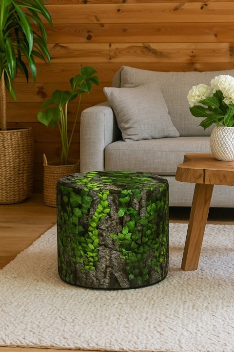 Pufa Codura Wodoodporna do Domu i Ogrodu - wzór Creeper, Elegancka, Wygodna, Stabilna, Zamek Błyskawiczny, 40 cm, Bertoni