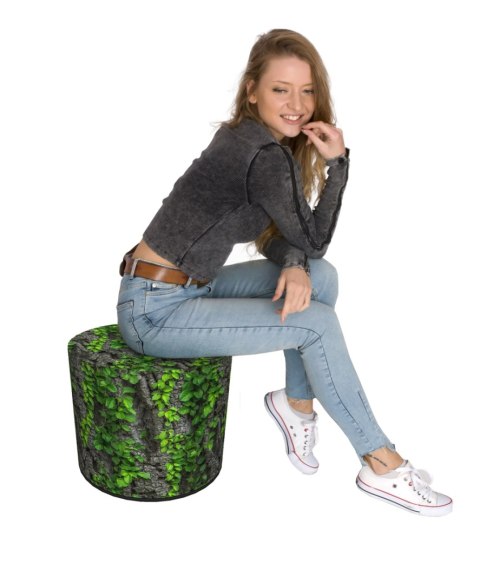 Pufa Codura Wodoodporna do Domu i Ogrodu - wzór Creeper, Elegancka, Wygodna, Stabilna, Zamek Błyskawiczny, 40 cm, Bertoni