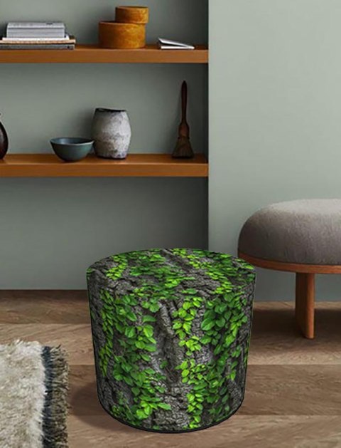 Pufa Codura Wodoodporna do Domu i Ogrodu - wzór Creeper, Elegancka, Wygodna, Stabilna, Zamek Błyskawiczny, 40 cm, Bertoni