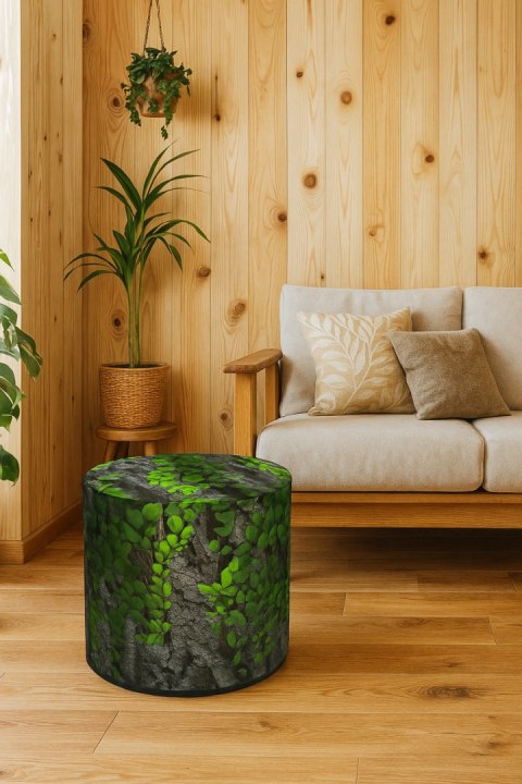 Pufa Codura Wodoodporna do Domu i Ogrodu - wzór Creeper, Elegancka, Wygodna, Stabilna, Zamek Błyskawiczny, 40 cm, Bertoni