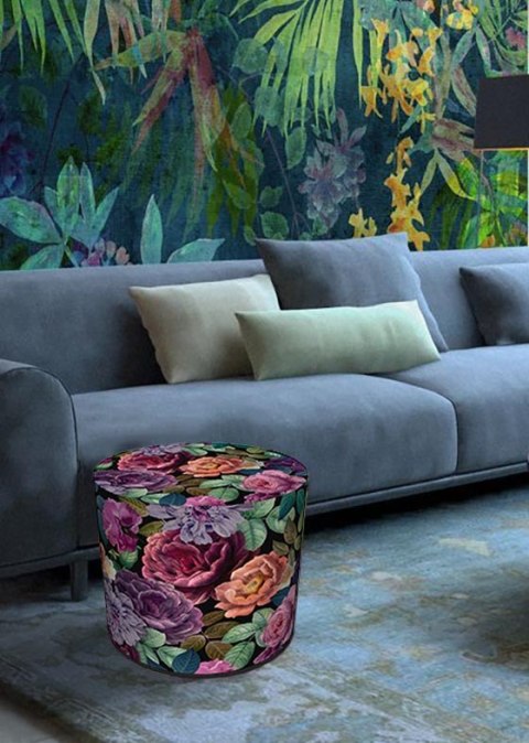 Pufa Codura Wodoodporna do Domu i Ogrodu - wzór Enigma, Elegancka, Wygodna, Stabilna, Zamek Błyskawiczny, 40 cm, Bertoni