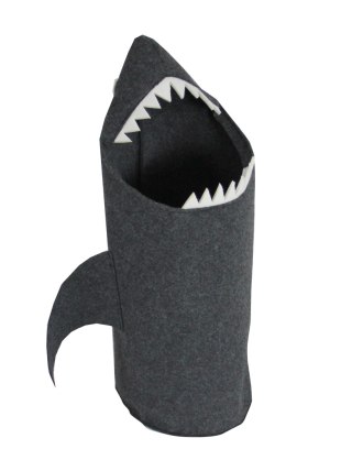 Organizer na ubrania lub zabawki dla dzieci „Rekin" 75×40 cm - filc ekologiczny, antyalergiczny, antracyt, polska produkcja - A