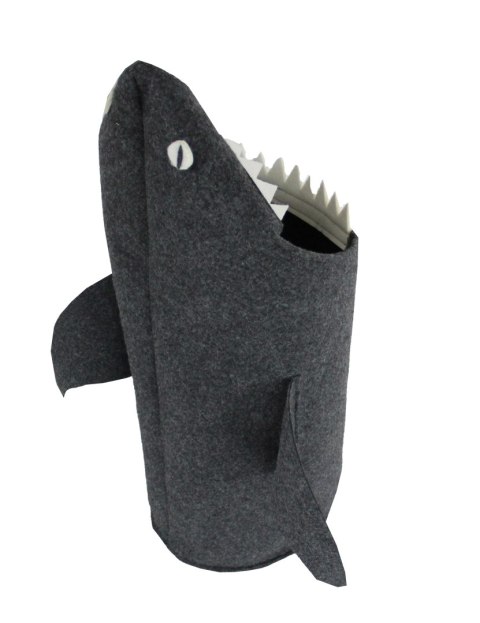 Organizer na ubrania lub zabawki dla dzieci „Rekin" 75×40 cm - filc ekologiczny, antyalergiczny, antracyt, polska produkcja - A