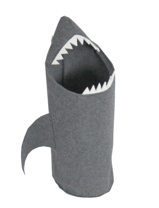 Organizer na ubrania lub zabawki dla dzieci „Rekin" 75×40 cm - filc ekologiczny, antyalergiczny, szary, polska produkcja - ARCO