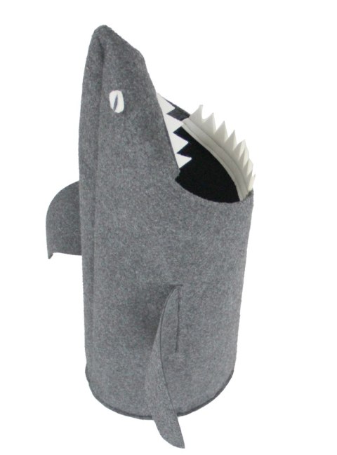 Organizer na ubrania lub zabawki dla dzieci „Rekin" 75×40 cm - filc ekologiczny, antyalergiczny, szary, polska produkcja - ARCO