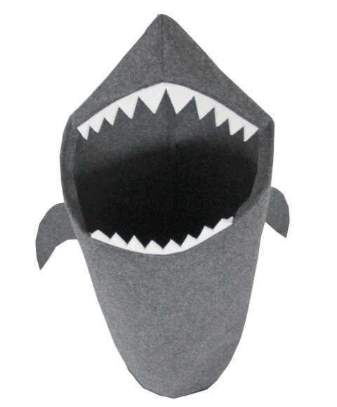 Organizer na ubrania lub zabawki dla dzieci „Rekin" 75×40 cm - filc ekologiczny, antyalergiczny, szary, polska produkcja - ARCO