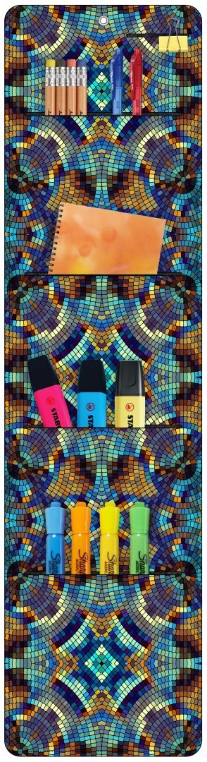 Organizer ścienny z filcu Bertoni Barcelona 25×95 cm - antracyt, nadruk HD, kieszenie, dekoracyjny i praktyczny