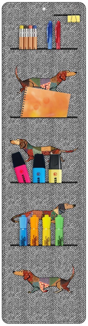 Organizer ścienny z filcu Bertoni Joker 25×95 cm - antracyt, nadruk HD, kieszenie, dekoracyjny i praktyczny