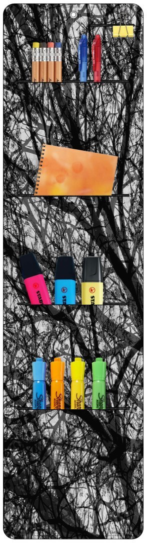 Organizer ścienny z filcu Bertoni Serenity 25×95 cm - antracyt, nadruk HD, kieszenie, dekoracyjny i praktyczny