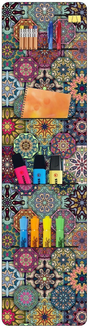 Organizer ścienny z filcu Bertoni Valencia 25×95 cm - antracyt, nadruk HD, kieszenie, dekoracyjny i praktyczny