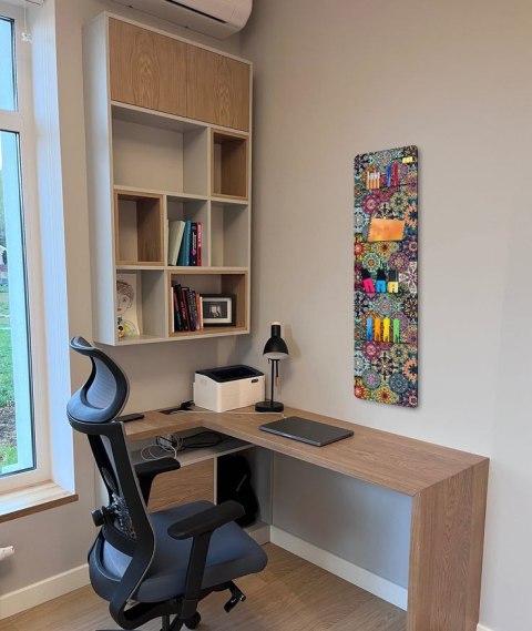 Organizer ścienny z filcu Bertoni Valencia 25×95 cm - antracyt, nadruk HD, kieszenie, dekoracyjny i praktyczny