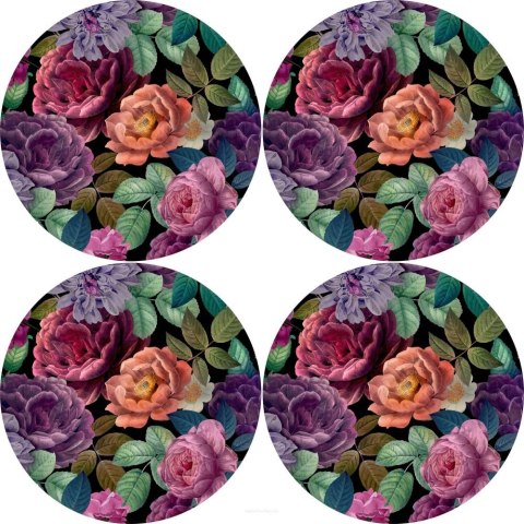 Zestaw 4 podkładek okrągłych 33 cm - gruby filc 4 mm, odporne na gorąco, dekoracyjne, wzór Enigma - Bertoni