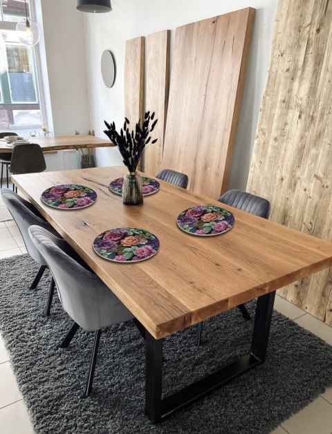 Zestaw 4 podkładek okrągłych 33 cm - gruby filc 4 mm, odporne na gorąco, dekoracyjne, wzór Enigma - Bertoni