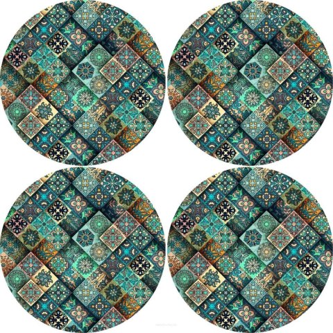 Zestaw 4 podkładek okrągłych 33 cm - gruby filc 4 mm, odporne na gorąco, dekoracyjne, wzór Estera - Bertoni