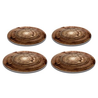 Zestaw 4 podkładek okrągłych 33 cm - gruby filc 4 mm, odporne na gorąco, dekoracyjne, wzór Kempas - Bertoni