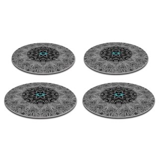 Zestaw 4 podkładek okrągłych 33 cm - gruby filc 4 mm, odporne na gorąco, dekoracyjne, wzór Look - Bertoni
