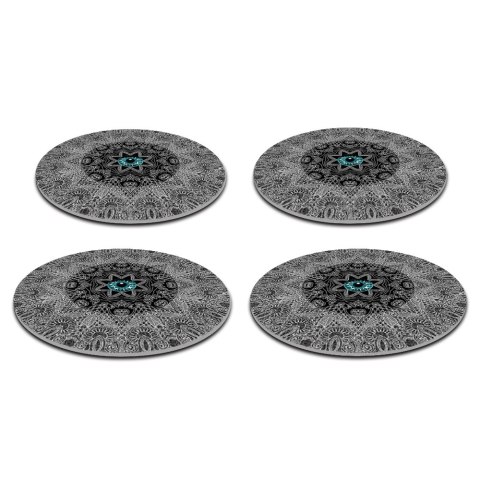 Zestaw 4 podkładek okrągłych 33 cm - gruby filc 4 mm, odporne na gorąco, dekoracyjne, wzór Look - Bertoni