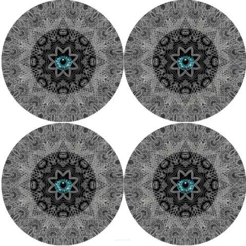 Zestaw 4 podkładek okrągłych 33 cm - gruby filc 4 mm, odporne na gorąco, dekoracyjne, wzór Look - Bertoni
