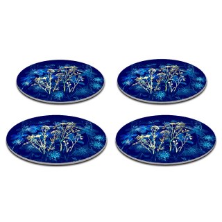 Zestaw 4 podkładek okrągłych 33 cm - gruby filc 4 mm, odporne na gorąco, dekoracyjne, wzór Midnight - Bertoni