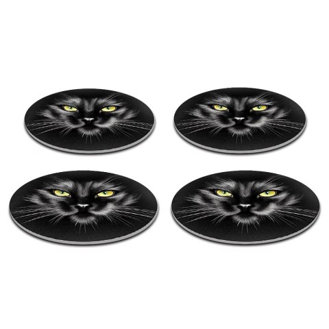 Zestaw 4 podkładek okrągłych 33 cm - gruby filc 4 mm, odporne na gorąco, dekoracyjne, wzór Nero - Bertoni