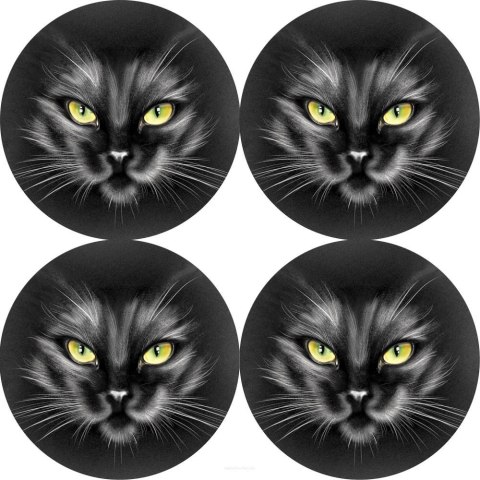 Zestaw 4 podkładek okrągłych 33 cm - gruby filc 4 mm, odporne na gorąco, dekoracyjne, wzór Nero - Bertoni