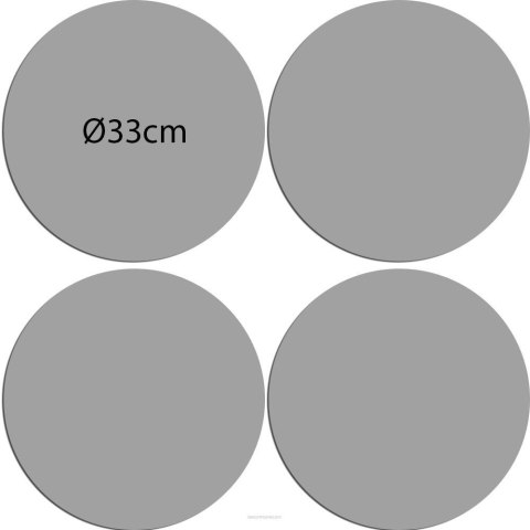 Zestaw 4 podkładek okrągłych 33 cm - gruby filc 4 mm, odporne na gorąco, dekoracyjne, wzór Nero - Bertoni