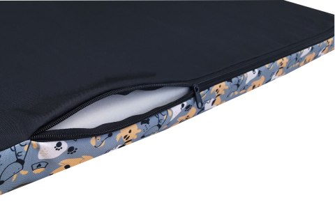 Materac ortopedyczny dla psa ORTO XXL 110×80×7 cm - nadruk Grey Dogs, pianka memory, wodoodporny pokrowiec, Bertoni