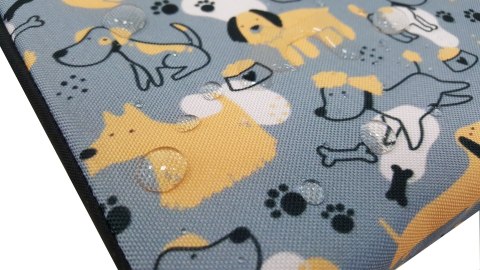 Materac ortopedyczny dla psa ORTO XXL 110×80×7 cm - nadruk Grey Dogs, pianka memory, wodoodporny pokrowiec, Bertoni